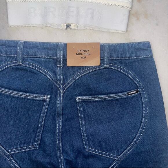 Burberry Heart-Stitch Motif Denim Skinny Jeans in Dark Wash - Picture 10 of 17